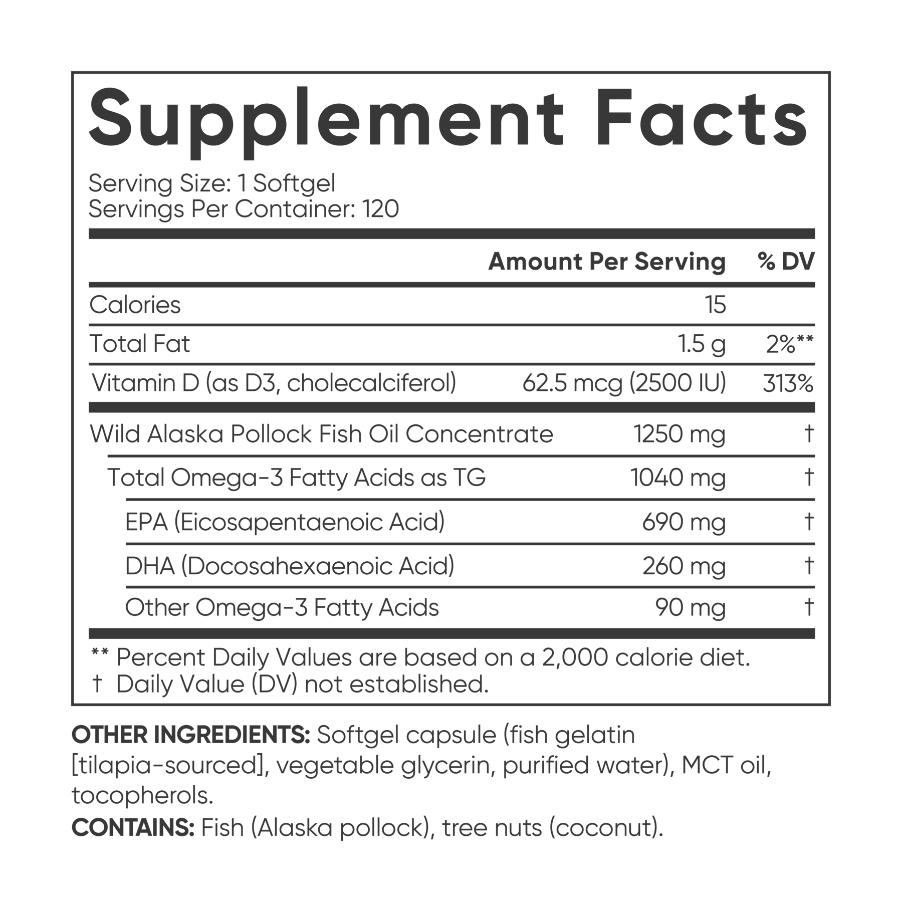Omega-3 Fish Oil + Vitamin D3 by Sports Research