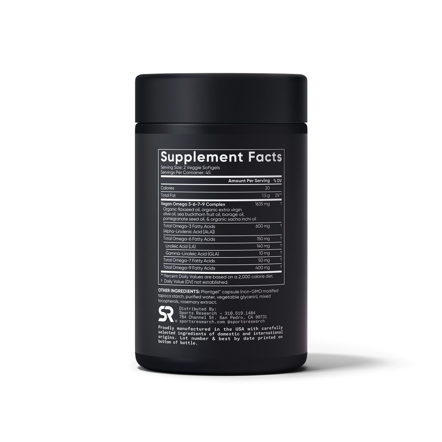 Vegan Omega 3-6-7-9 (90 veggie softgels) by Sports Research