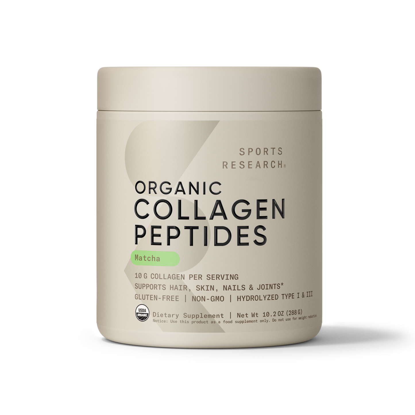 Collagen Peptides Matcha Green Tea (24 Servings) - 10.16oz by Sports Research
