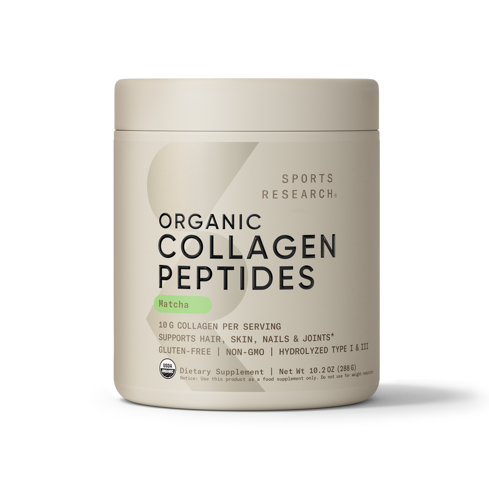 Collagen Peptides Matcha Green Tea (24 Servings) - 10.16oz by Sports Research