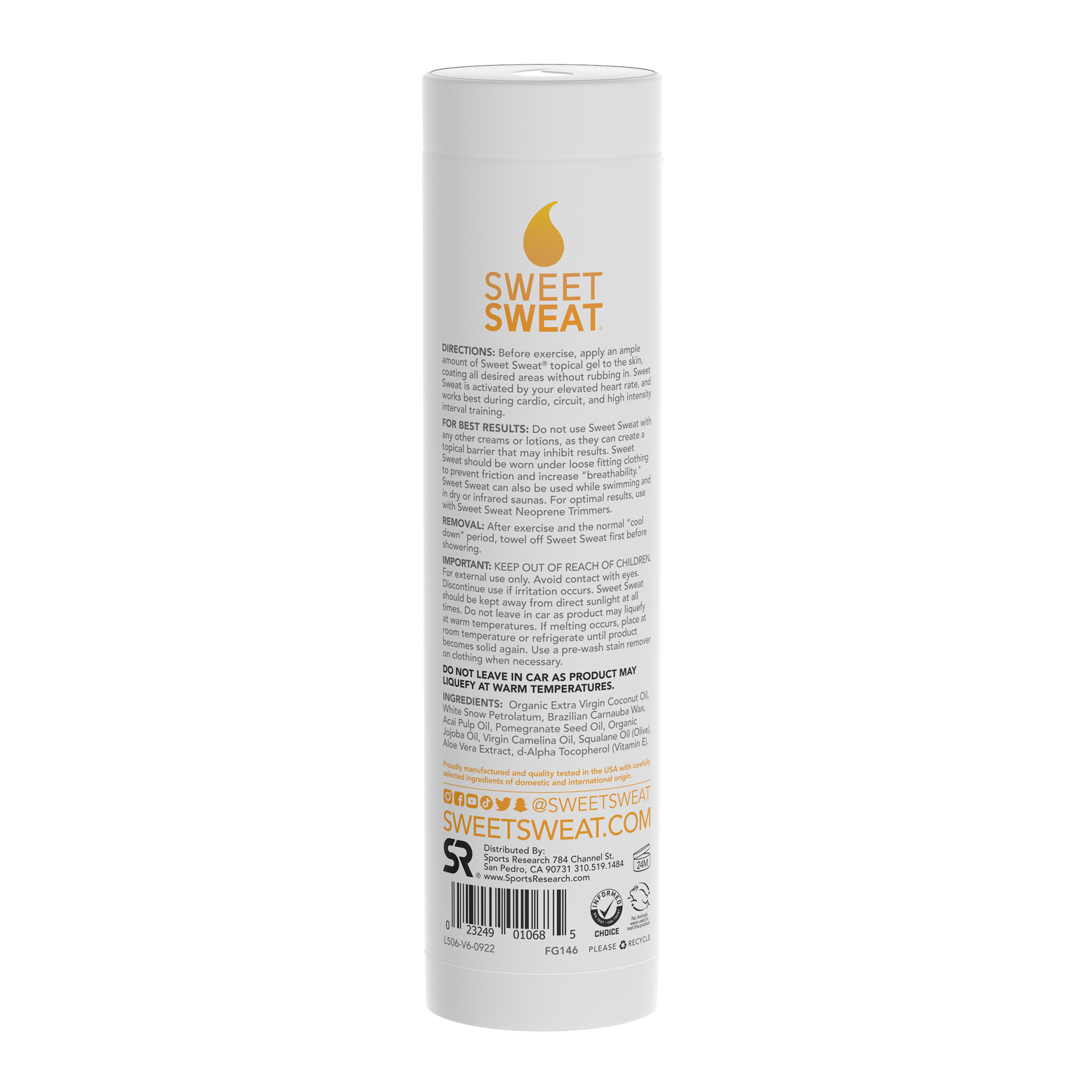 Sweet Sweat Coconut Stick - 6.4oz by Sports Research