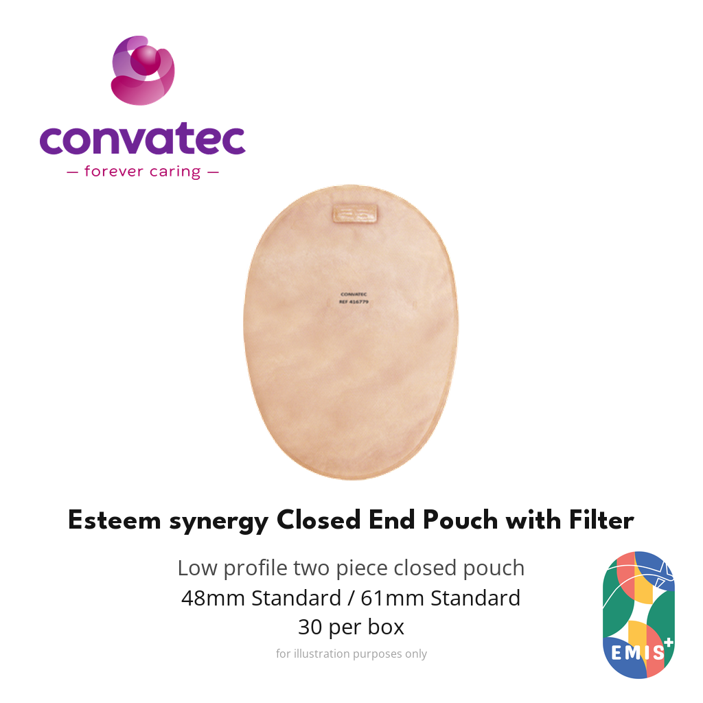 ConvaTec Esteem synergy Closed End Pouch with Filter, Opaque