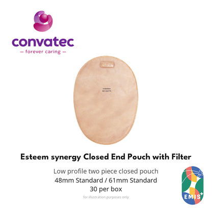 ConvaTec Esteem synergy Closed End Pouch with Filter, Opaque