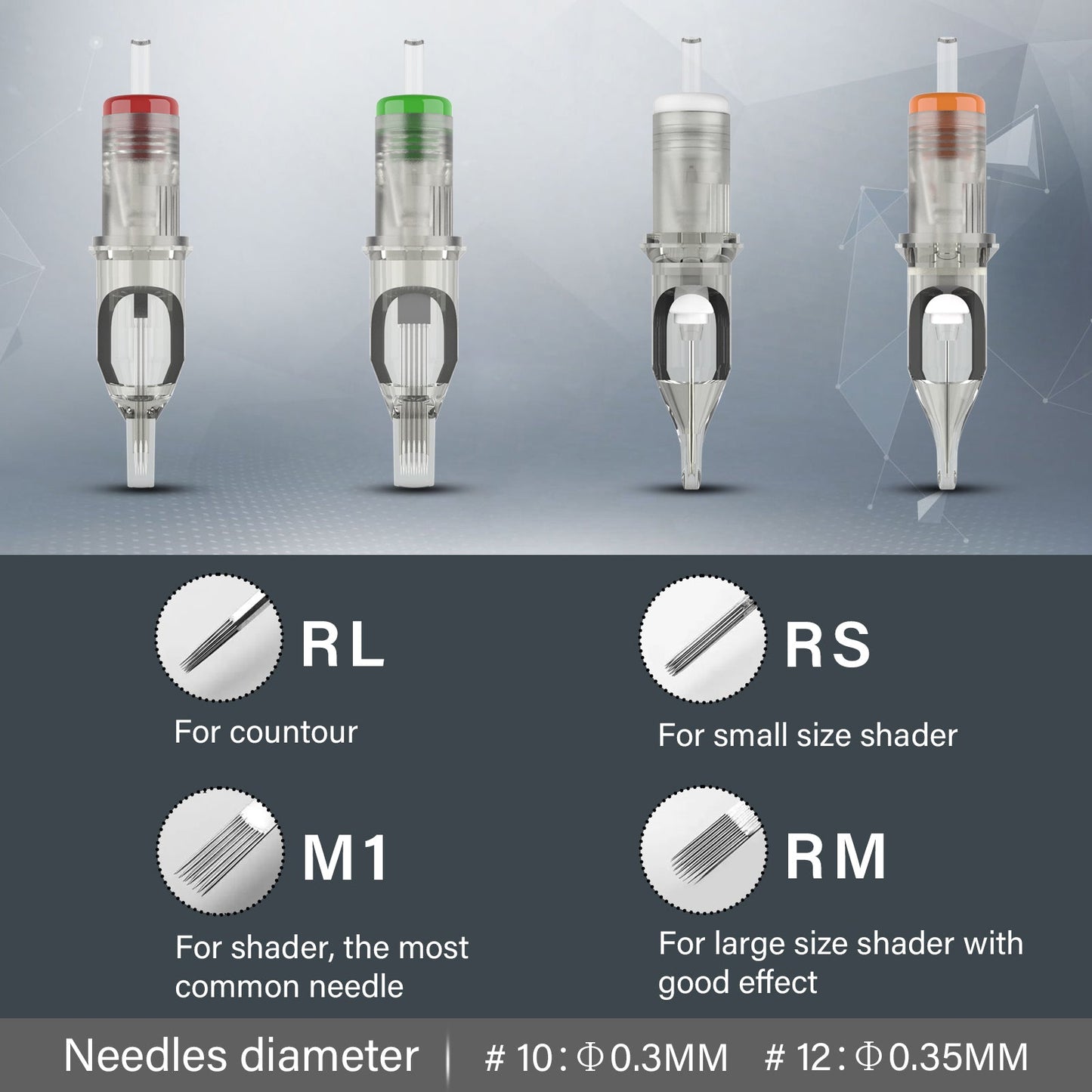 EZ tattoo Revolution cartridge needles Round Shader