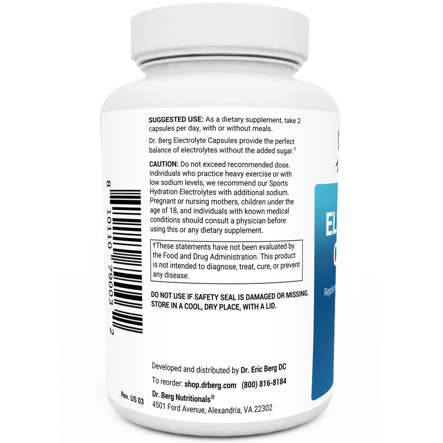 Dr Berg Electrolyte Capsules: Potassium & Magnesium Boost - 160 Veggie Caps