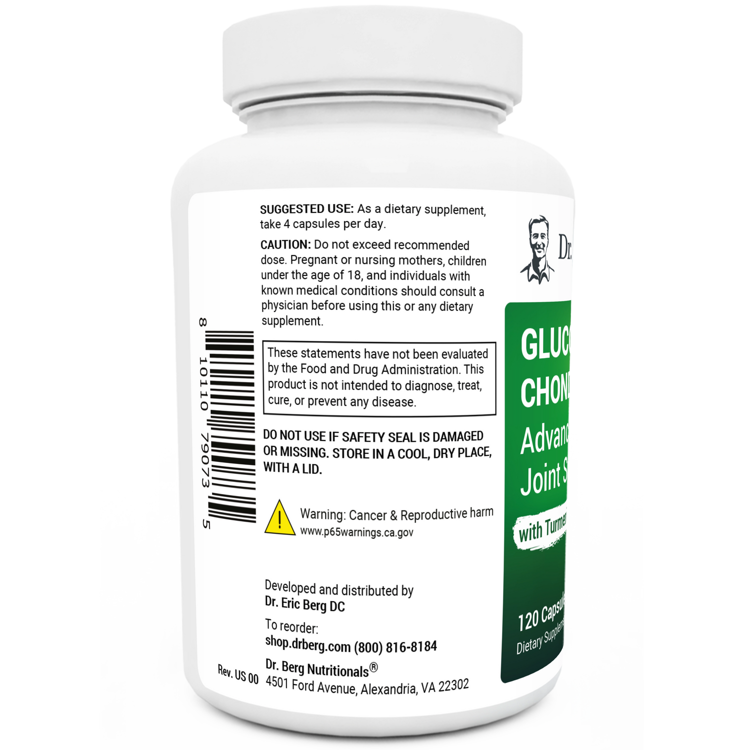 Dr. Berg Advanced Joint Support with Glucosamine, Chondroitin & MSM - 120 Capsules