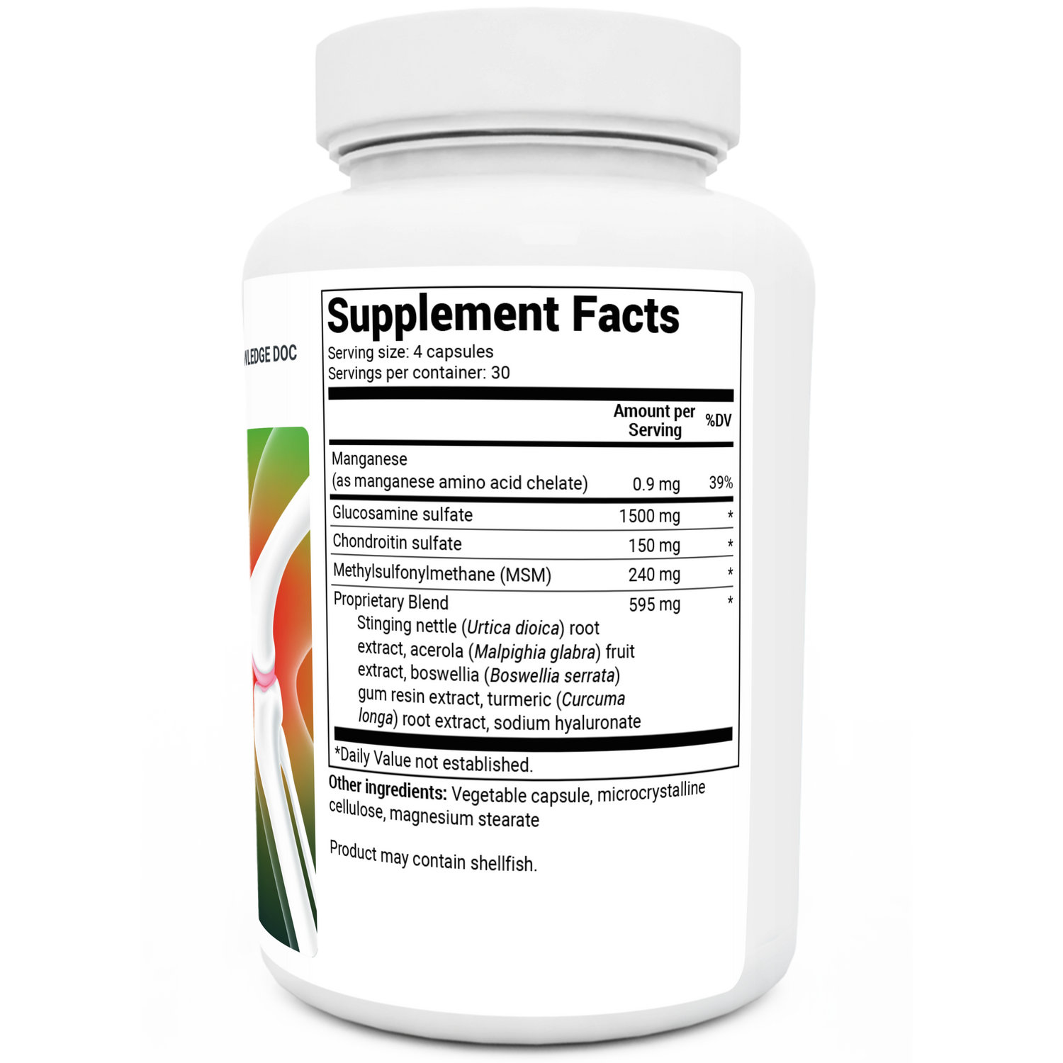 Dr. Berg Advanced Joint Support with Glucosamine, Chondroitin & MSM - 120 Capsules