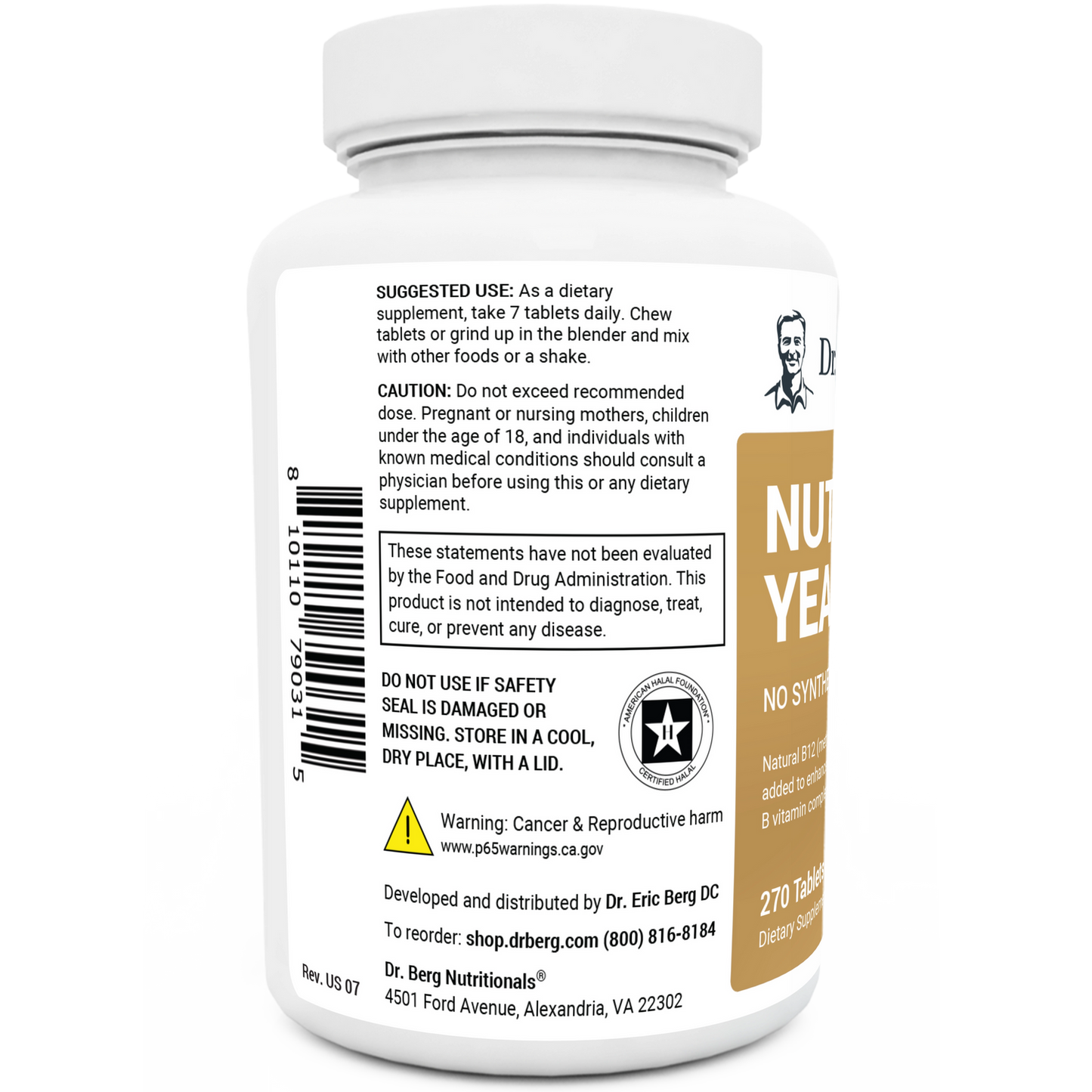 Dr. Berg Nutritional Yeast Tablets - Boost Energy & Keto Adaptation (270 Tablets)